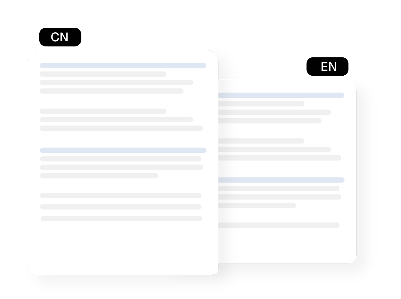 Bilingual side-by-side output
